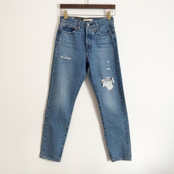 LEVI'S High Rise Wedgie Jeans Distressed 25 - Picture 4 of 13